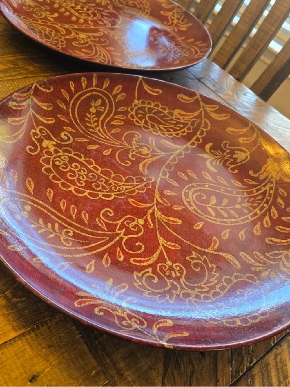 Gold-Paisley Red Decorative Charger Plate - Brand Unspecified Holiday Wedding